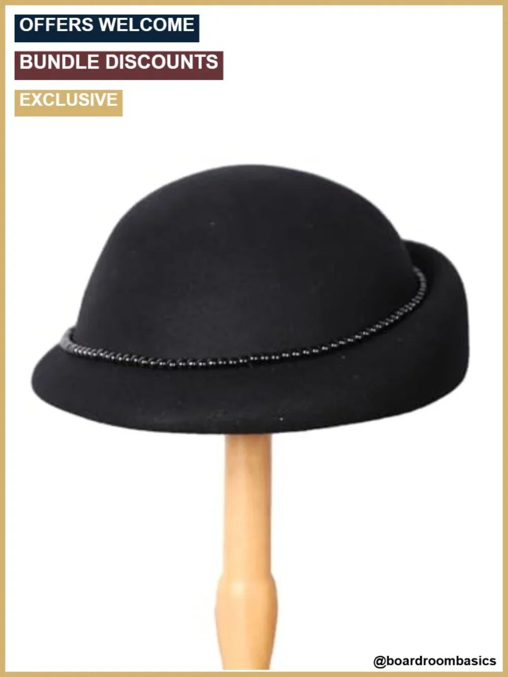 Women Wool Beret Vintage French Hat with Pearl Beads Adjustable Party Cap